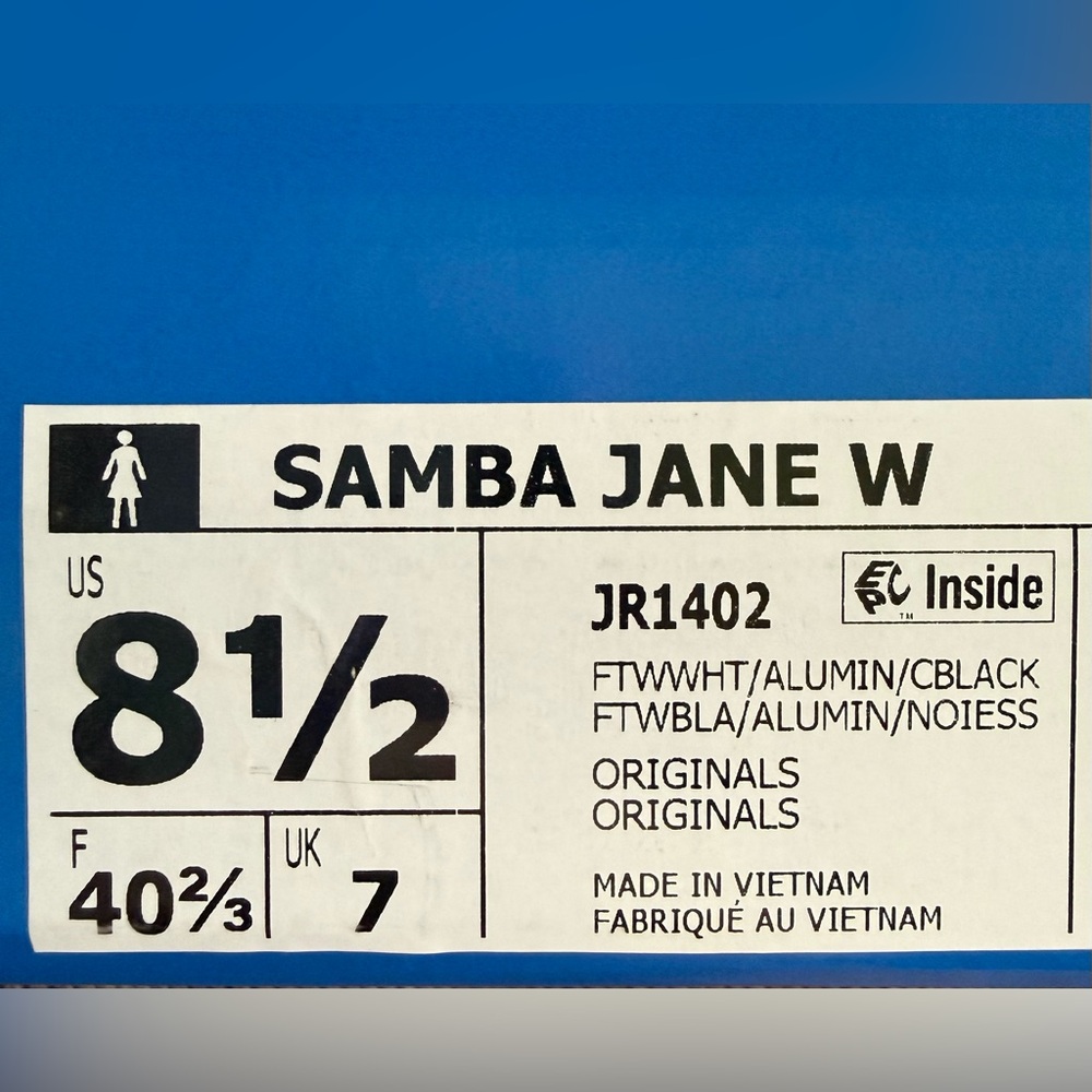 Adidas Samba Jane White Size 8.5 NEW IN BOX - Picture 7 of 8